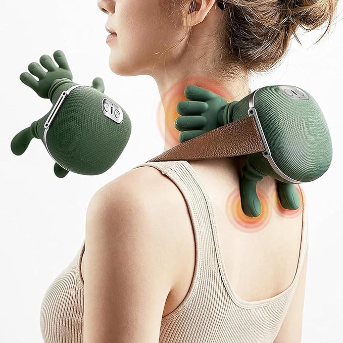 Bionic Hand Neck &amp Shoulder Massager with Heat 5D Shiatsu Kneading Deep Tissue Electric Neck Back Massager 2026 New Portable Simulated Human Fingers Massager for Pain Relief Muscle Relaxation