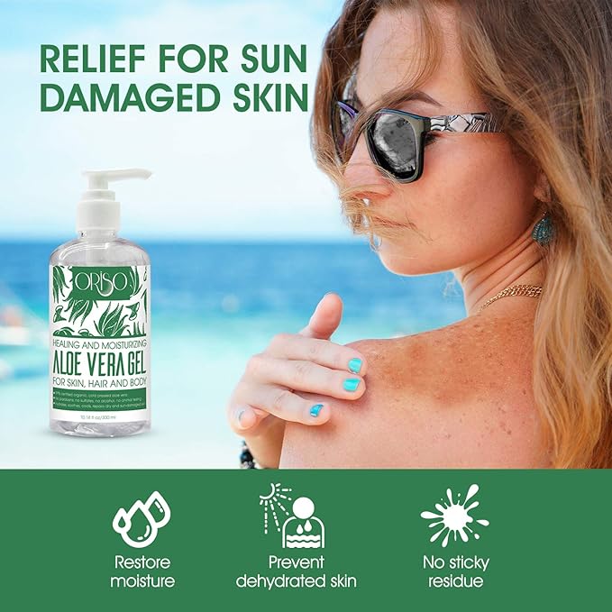 Tea Tree Oil Body Wash and Aloe Vera Gel with Organic Aloe Vera Cold Pressed bundle