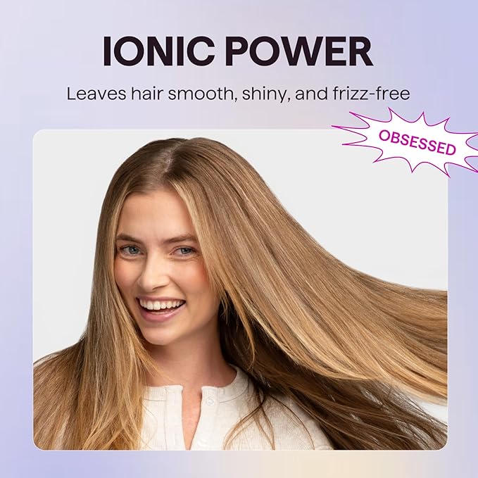 Wavytalk Blow Dryer Blown Away Ionic Hair Dryer for Curly Hair with Diffuser 1875W Fast Drying Blow Dryer with Ceramic Technology 3 Attachments for All Hair Types Light and Quiet Grey