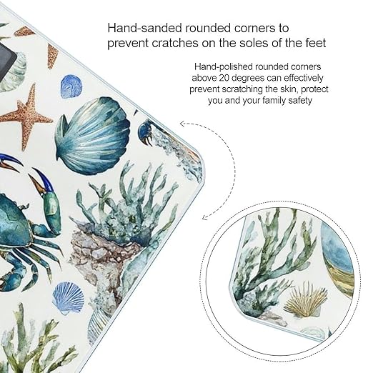 Energy Saving Scale Bathroom Weighing Scale Smart Scale for Body Weight Digital Under Sea Ocean Starfish Shell Coral Crab Watercolor