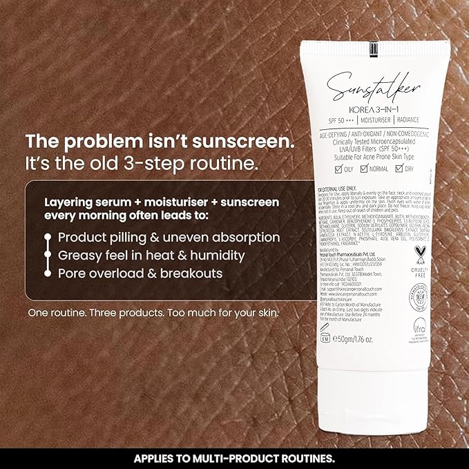 Korea 3-in-1 SPF 50+++ Moisturiser with Radiance Age-Defying Anti-Oxidant Non-Comedogenic 50gm/1.76 oz