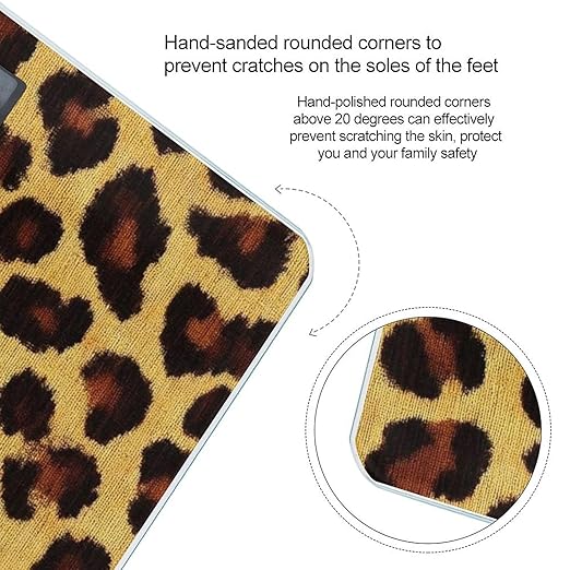Men's Fashion Automatic Switch Digital Bathroom Weighing Scale Smart Scale Leopard Cheetah Print