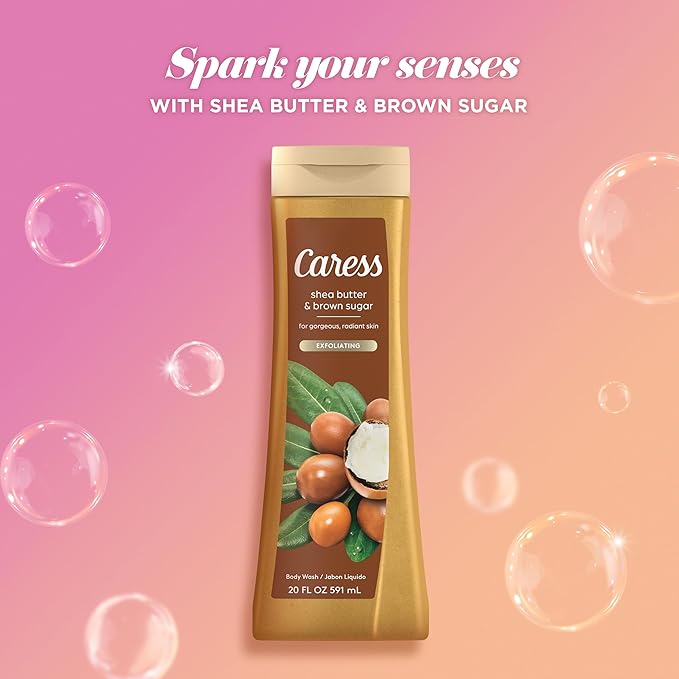 Caress Body Wash With Silk Extract For Noticeably Silky Soft Skin Daily Silk Body Soap With White Peach &amp Orange Blossom 20 fl oz 4 pack &amp Body Wash Shea Butter &amp Brown Sugar