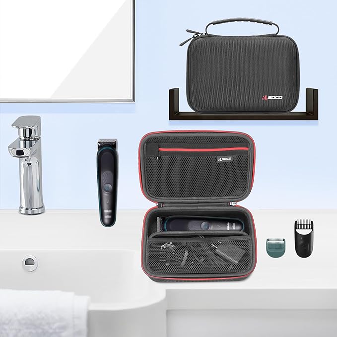 RLSOCO Hard Case for Gillette i7/i5/i3 Intimate Men’s Premium Pubic Hair Trimmer | Storage Pouch with Comfortable Handle | Compact Design with YKK Zipper (Case Only)