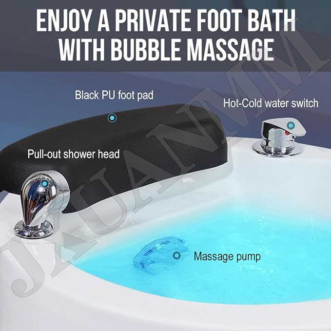 Acrylic Footbath Foot Soak Tub Acrylic Pedicure Sink with Heat and Massage Pedicure Bowl Salon Massage Equipment Home Foot Bath Special for Hotel Foot Bath Club for Foot Soaking B