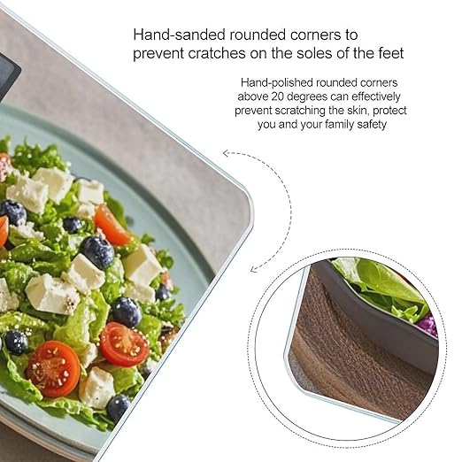 Delicious Salad Bathroom Scale for Body Weight Bathroom Weighing Scales with Back Lit LED Display Sturdy Tempered Glass Body Weight Bathroom Scale 400lb Weighing