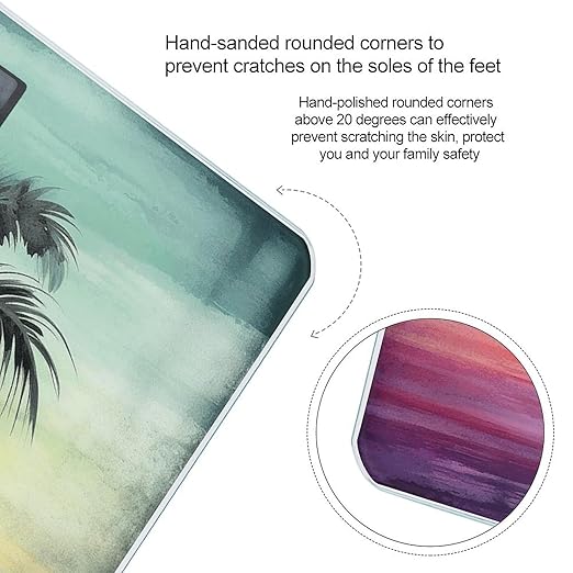 Tropical Palm Tree Bathroom Scale Rounded Smart Scale for Body Weight Automatic Power On/Off Weight Scales Accurate Bathroom Digital Scales for Pet Home Bedroom Kitchen