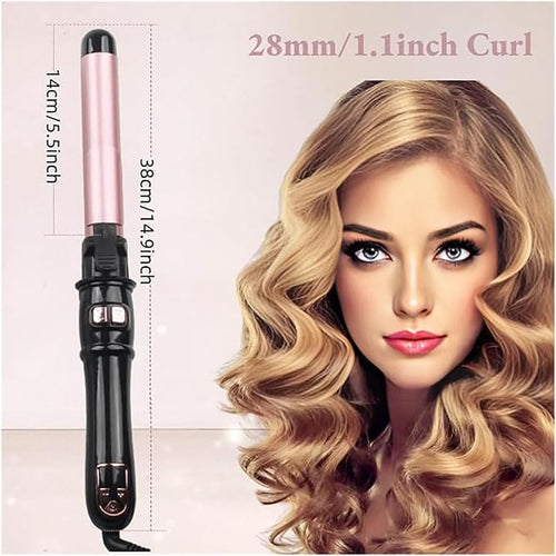 1.1 Inches Automatic Hair Curler - Rotating Curling Iron with Display for Fast Heating for Home &amp Travel Use(1EU)