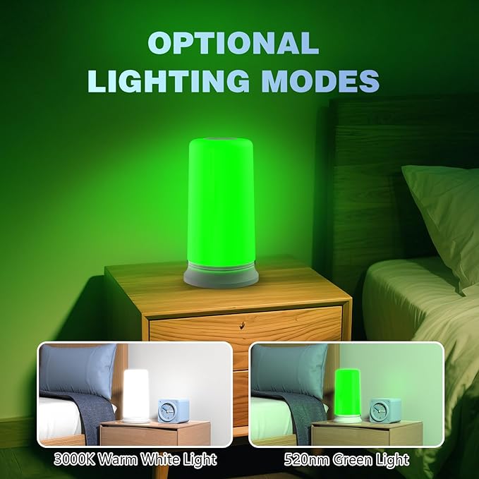 Green Light Migraine Lamp for Headaches Insomnia Anxiety Relief 520nm Narrow Band Green Migraine Light Sleep Aid Lamp to Support Deep Relaxation Dimmable Sleep Device