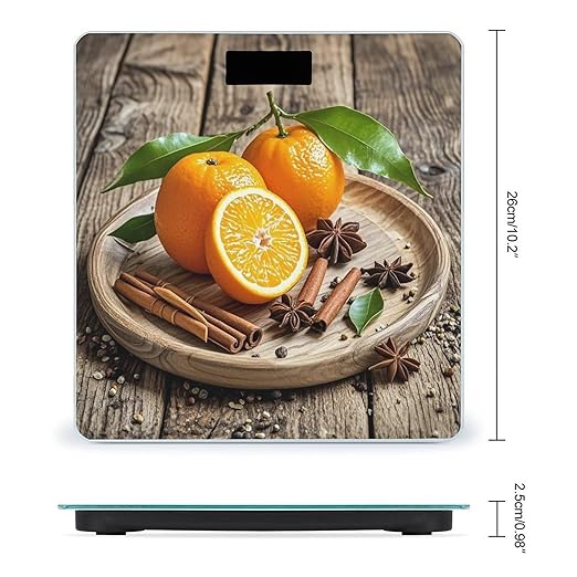 Oranges and Spices Scale for Body Weight Digital Bathroom Scale Toughened Glass High Precision Scales for Body Weight with Large LCD Backlight Display Weight Scales