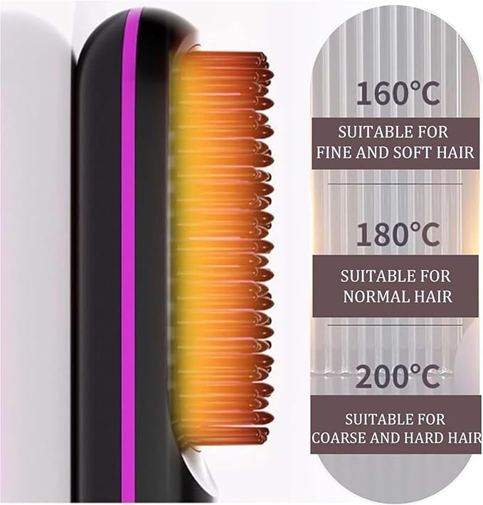 Bellabrush Pro Bellabrush Pro Hair Brush Portable Cordless Hair Straightener with Heated Hair CombIonic Straightener for All Hair Types(Black)