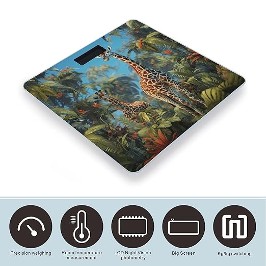 Jungle Giraffe Smart Scale for Body Weight Accurate Bathroom Scale with LED Display Digital Weight Scales Weighing Machine High Precision Scales for Bath Home