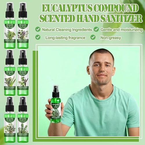 12 Pcs Greenery Eucalyptus Scented Hand Sanitizer Spray with Essential Oil Hydrating Small Hand Sanitizer Spray Travel Size 2 Fl. oz Compact Bottle for Pocket Purse Bag Handbag Desk Drawer Car