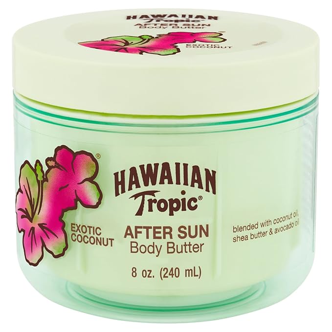Hawaiian Tropic After Sun Lotion Moisturizer and Hydrating Body Butter with Coconut Oil 8 Ounce &amp Sheer Touch Lotion SPF 30 | Broad Spectrum Sunscreen 8oz