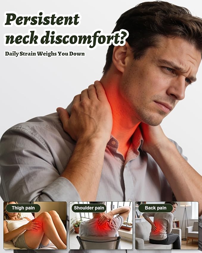 Neck Back Massager Neck and Back Massager with Heat Long-Lasting Bionic Electric Shiatsu Deep Tissue Neck Massager Cordless LCD Battery Display for Home &amp Office Gift for Women Men