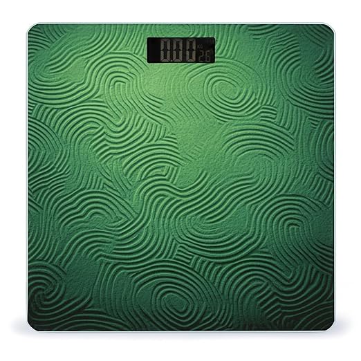 Green Curve Texture Smart Scale for Body Weight Accurate Bathroom Scale with LED Display Digital Weight Scales Weighing Machine High Precision Scales for Bath Home