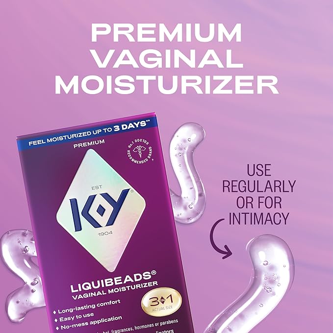 K-Y Liquibeads Silicone-Based Formula 6 Bead Inserts and 6 Applicators Vaginal Moisturizer &amp Lube for More Comfortable Sex For Men Women and Couples (3 Pack)