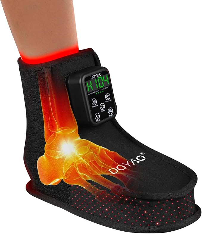 DGXINJUN Red Light Therapy for Foot Near Infrared Light Therapy Feet Ankles Pain Relief Boots Cordless Portable Rechargeable Device for Home Travel Use with 6000mAh Battery