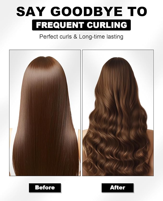 Curling Wand 1 InchCurling Iron Long Barrel Professional for Long HairClamp Free Curling Wand for Quick Styling.