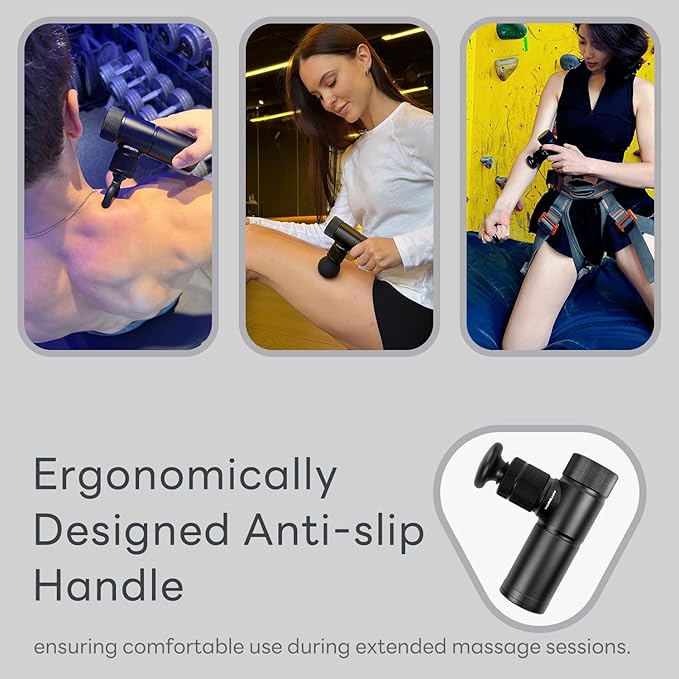 ARTSMITH Mini Massage Gun Powerful Fascial Gun Deep Tissue Percussion Muscle Massager for Back Pain Relief Full-Metal Quiet Massager Portable Handheld Small Massage Gun Travel