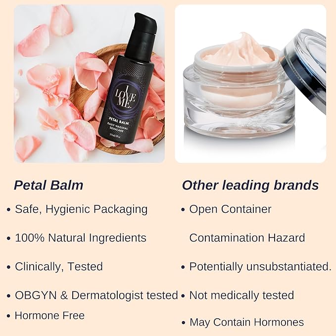 Petal Balm Daily Vaginal Skincare - Vulva Balm for Vaginal Dryness &amp Itching - Clinically Tested Natural Vaginal Moisturizer for Sensitive Vulvar Skin - Intimate Feminine Care - 2fl Oz (Pack of 2)