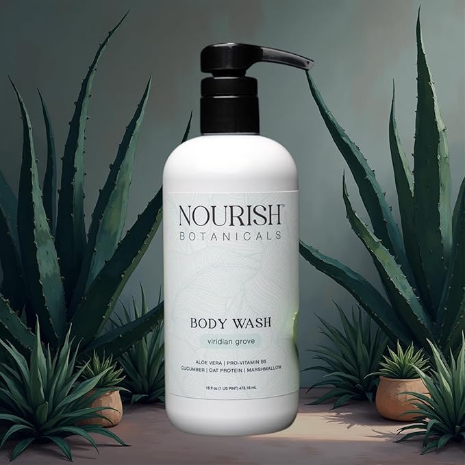 Rustic Strength Nourish Botanicals Aloe Vera Body Wash Viridian Grove 16 oz