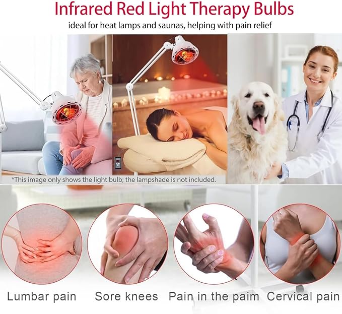 275W Infrared Heat Bulbs for Chickens Infrared Heat Lamp for Food Service Brooder Bulb Chicks Reptiles Pet Bathroom Sauna Heat Light Bulb E26 110V Infrared Red Light Therapy Bulbs4 Pack