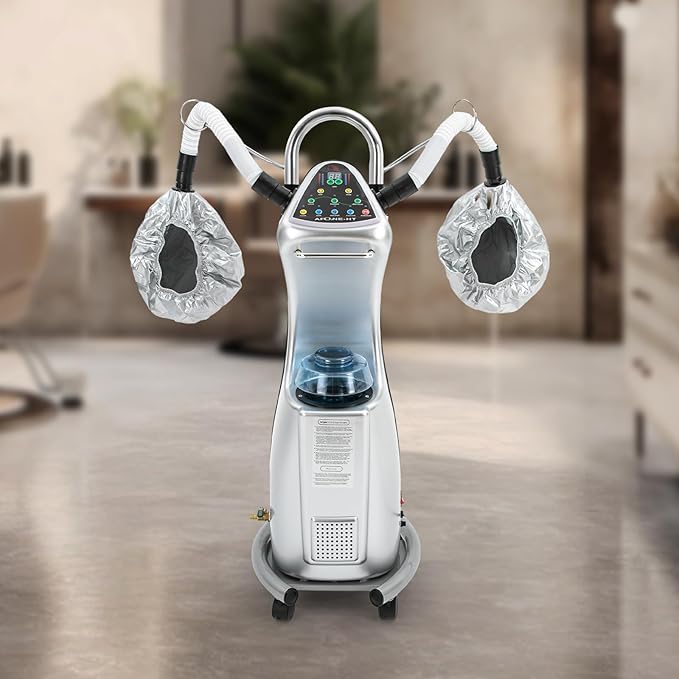 7 in 1 Professional Stand Hair Steamer Dryer 650W Floor Stand Hair Treatment Machine with Wheels Multifunctional Hair Treatment Machine for Beauty Salons Hairs Salons