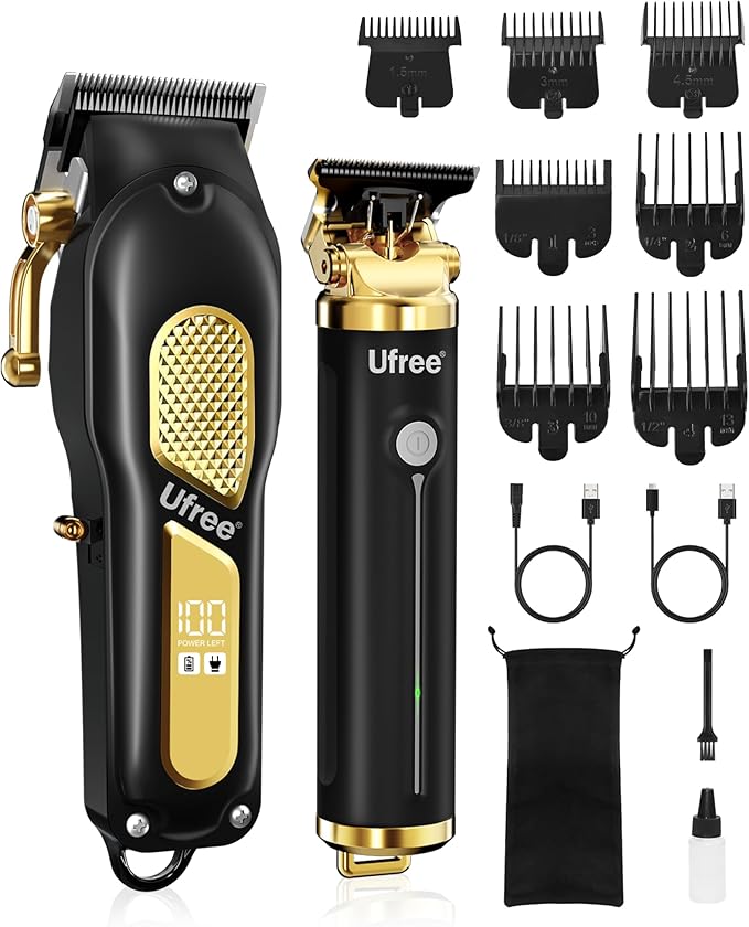 Ufree Hair Clippers for Men Clippers and Trimmers Set Cordless Barber Clippers Grooming Kit Gifts for Men