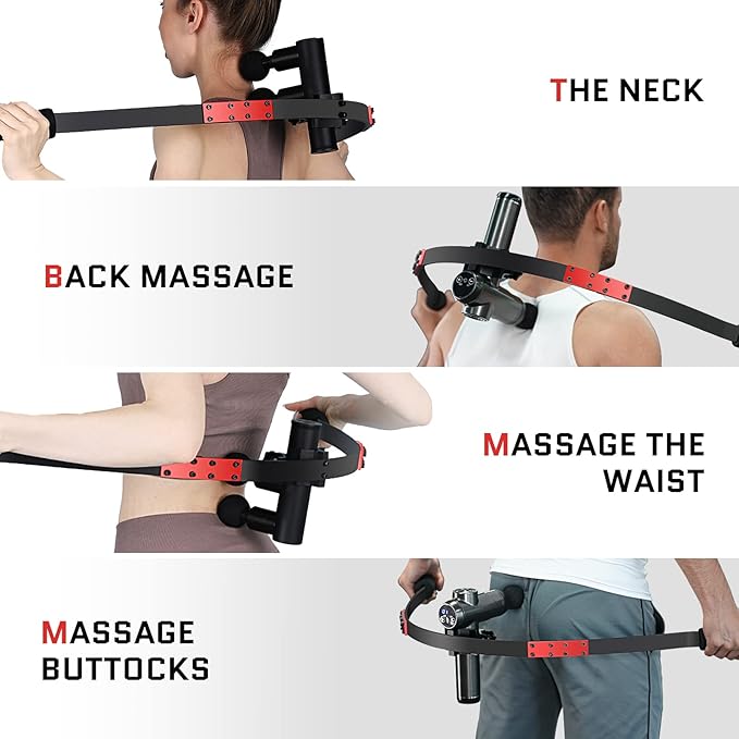 Upgrade Massage Gun Holder Percussive Massage Gun Mount for Back Compatible with Most Massage Guns Design for Hard to Reach Areas