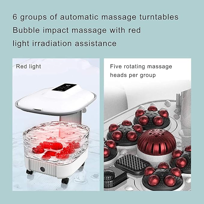 Foot Spa Massager Basin – Heated Electric Foot Bath Tub with Automatic Massage Rollers &amp Temperature Control – Spa Treatment That Rejuvenates Tired Feet &amp Relieves Pain &amp Pressure