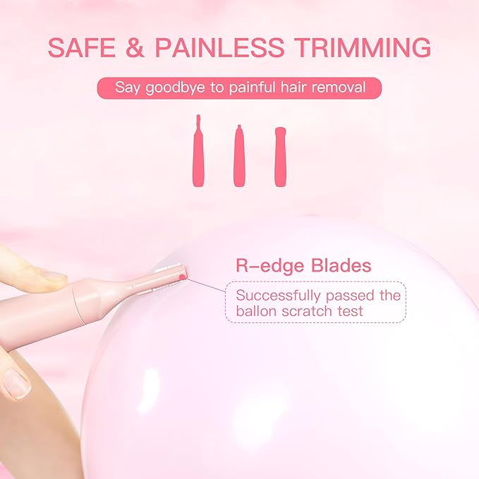 Nose Hair Trimmer for Women 3in1 Electric Eyebrow Trimmer Waterproof Facial Hair Removal Rechargeable Hair Shaver Razor for Nose Ear Eyebrow Peach-Fuzz Lips Chin FT3001 Pink (Pink)
