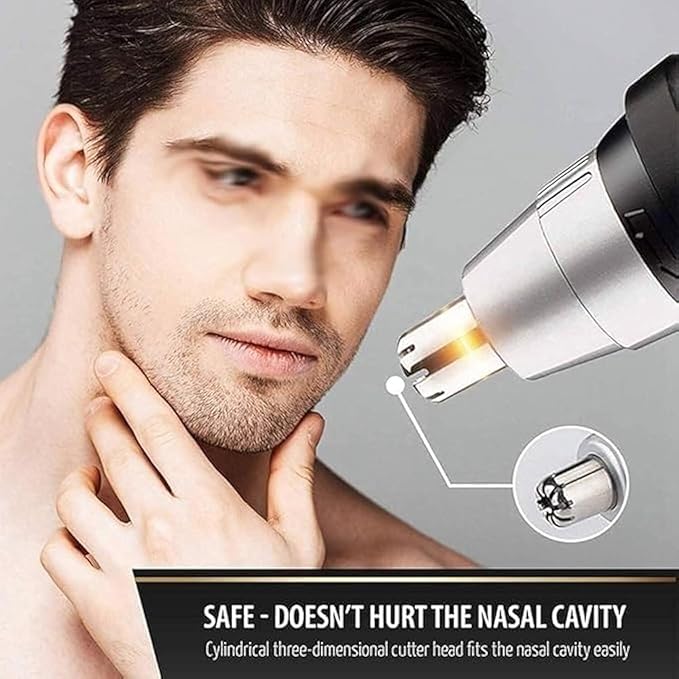 Ear and Nose Hair Trimmer Clipper 2-in-1 Portable Painless Eyebrow &amp Hair Trimmer for Men and Women Battery-Operated Easy to Clean Safe &amp Convenient