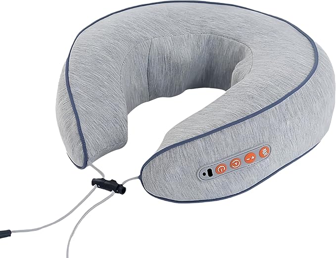 Neck Massager with Heat - Deep Tissue Neck Pain Relief U-Shape Design Electric Cordless Massager Pillow for Travel Office Shiatsu Neck Massager with Double Motor Gifts for Men Women Grey