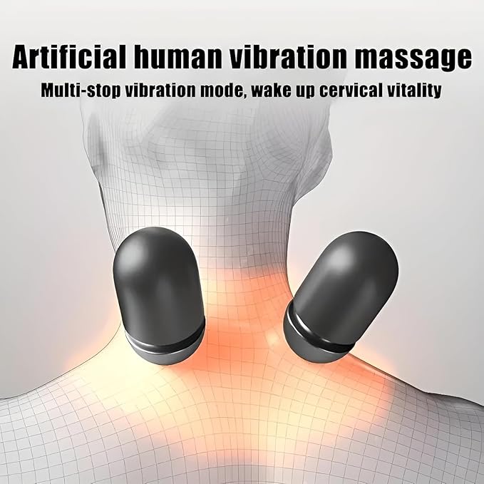 3-in-1 Heated Neck Massage Pillow | Memory Foam Cervical Support | Relaxation Pillow for Home &amp Office (Grey)
