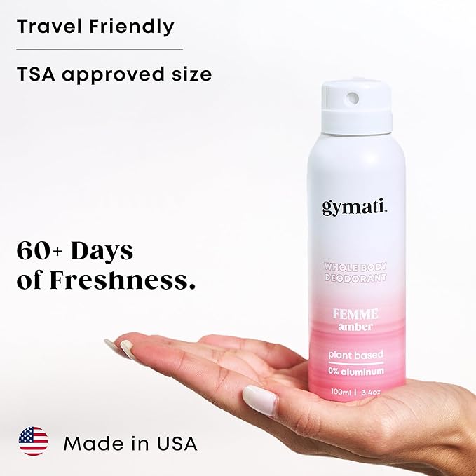 Gymati Natural Deodorant Body Spray – Aluminum-Free Plant-Based Blend with Aloe &amp Zinc Long-Lasting Odor Protection Luxury-Inspired Scent Women Pack of 3