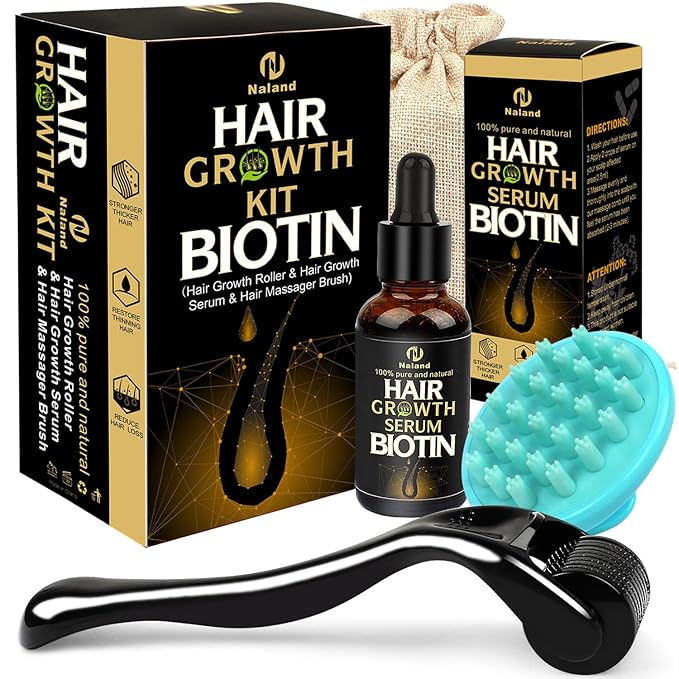 Hair Growth Kit Biotin Hair Growth Oil Serum Hair Scalp Massager Helps absorb Hair Growth Oil Serum