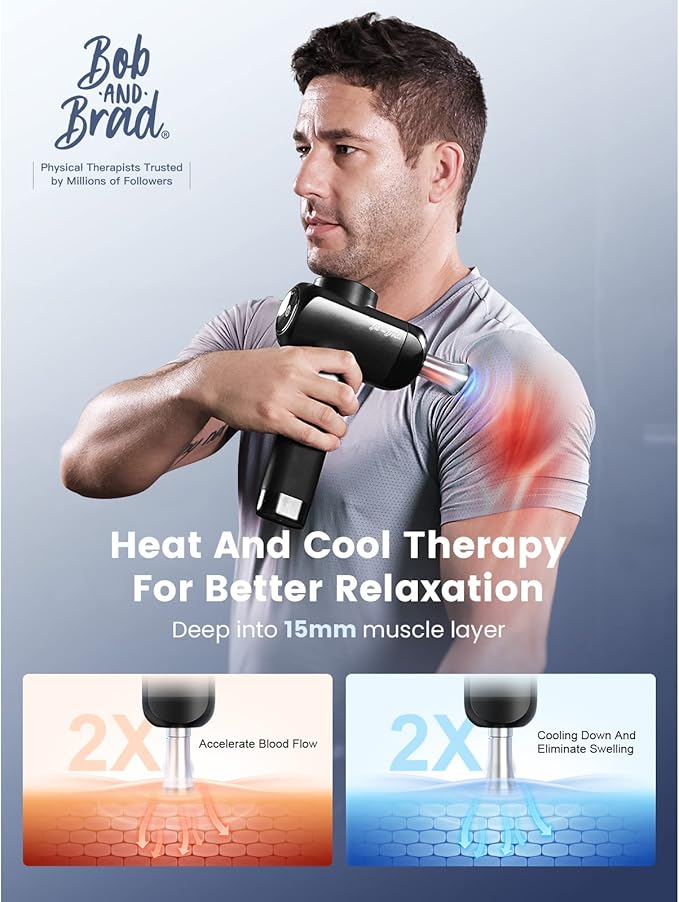 BOB AND BRAD X6 Pro Massage Gun Deep Tissue Percussion with Metal Head Therapy Professional Muscle Massage Gun for Athletes Electric Massager Gun for Pain ReliefChristmas Gift for Men Women Dad Mom