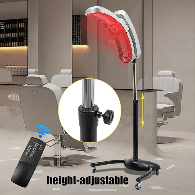 Standing Hair Dryer Adjustable Vertical Hairdressing Heater Professional Salon Equipment With Rolling Wheels | 360° Rotating Head | Intelligent Temperature &amp Time Control | Adjustable Angle | Si