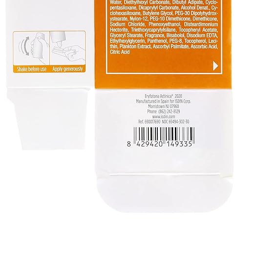ISDIN Eryfotona Actinica SPF 50+ | Mineral Sunscreen for Face with Zinc Oxide | 100% Mineral UV Filters | No White Cast Suitable for Sensitive Skin Dermatologist Recommended