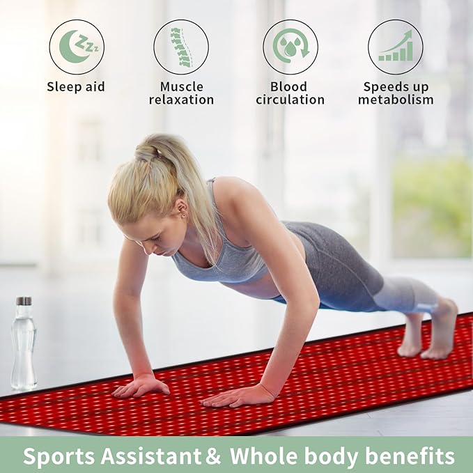 Red Light Therapy Mat Device for Full Body Near Infrared Light Therapy Blanket with TimerInfrared Light Therapy for Body Shoulder Waist Back Knee Pain Relief
