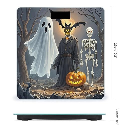 Funny Death Ghost Bathroom Scale Digital Weight Scale Precision 400 Lbs Weighing Scales Large with LCD Backlight Display BMI Measures