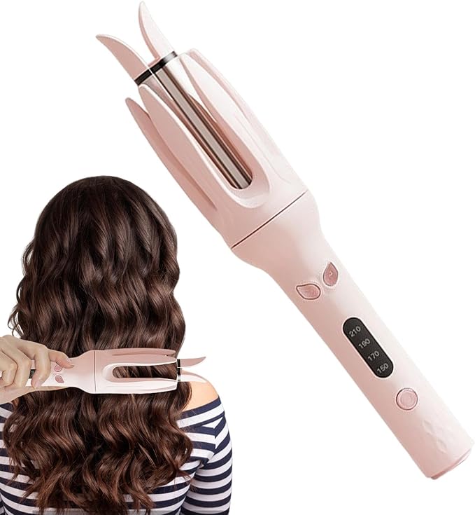 Rotating Barrel Curling Wand - Hair Curling Iron with Anti Scald Features Hair Curler Wand | Automatic Curling Tool with 4 Temperature Levels Perfect for Achieving Stunning Curls and Waves with Ease