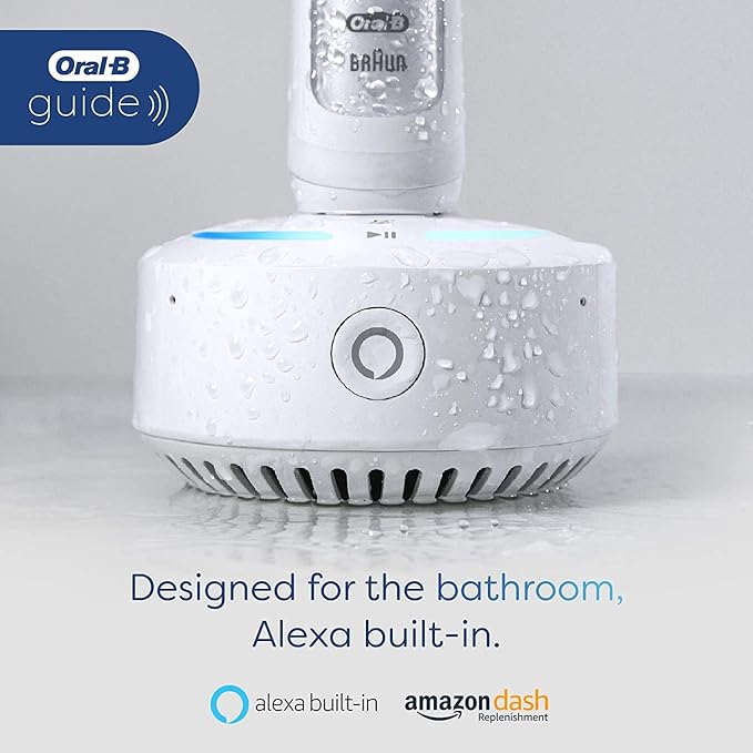 Oral-B Electric Toothbrush Alexa Built-In Amazon Dash Replenishment Enabled White Smart Brushing System