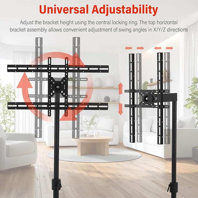 Generic Mobile Hanging Bracket Adjustable Height &amp Any Angle Infrared Light Panel Stand with Wheel Locks 44 Lb Load Capacity Gift Idea for Mom Women Wife Sister Girlfriend