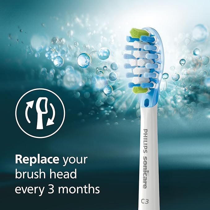 Philips Sonicare C3 Two-in-One - Genuine Replacement Electric Toothbrush Heads White 2 Pack HX9042/65