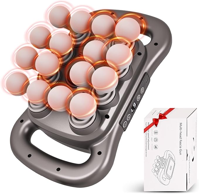 2026 16 Head Massage Gun Deep Tissue – Multi Head Massage Gun 2600mAh Electric Percussion Massager with 9 Modes &amp Levels Portable Massager for Legs Waist Back Neck &amp Muscles