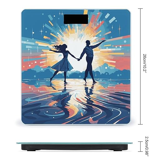 Dancing on Water Weight Scale Digital Electronic Scales Bathroom Scale Larg LCD Backlight Display High Precision MeasurementsTempered Glass