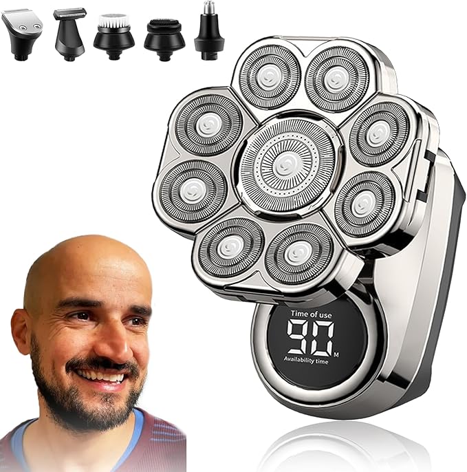 9.0 Shaver Pro Head Shaver Full-Body Shaving Made Simple – Head Face Body &amp Below The Waist (Silver-Set)