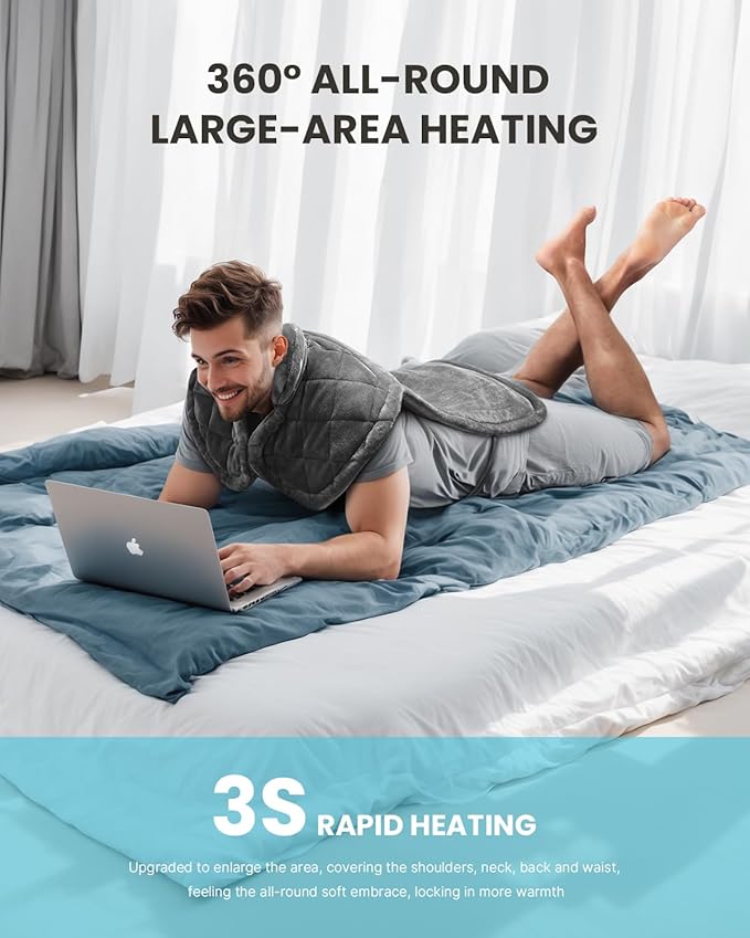iDOO Heating Pad for Back Pain Relief Birthday Mothers Day Gifts for Mom Women FSA Eligible Items Weighted Electric Heat Pad for Neck and Shoulders 24x37 Large Back Heated Wrap ETL Certified